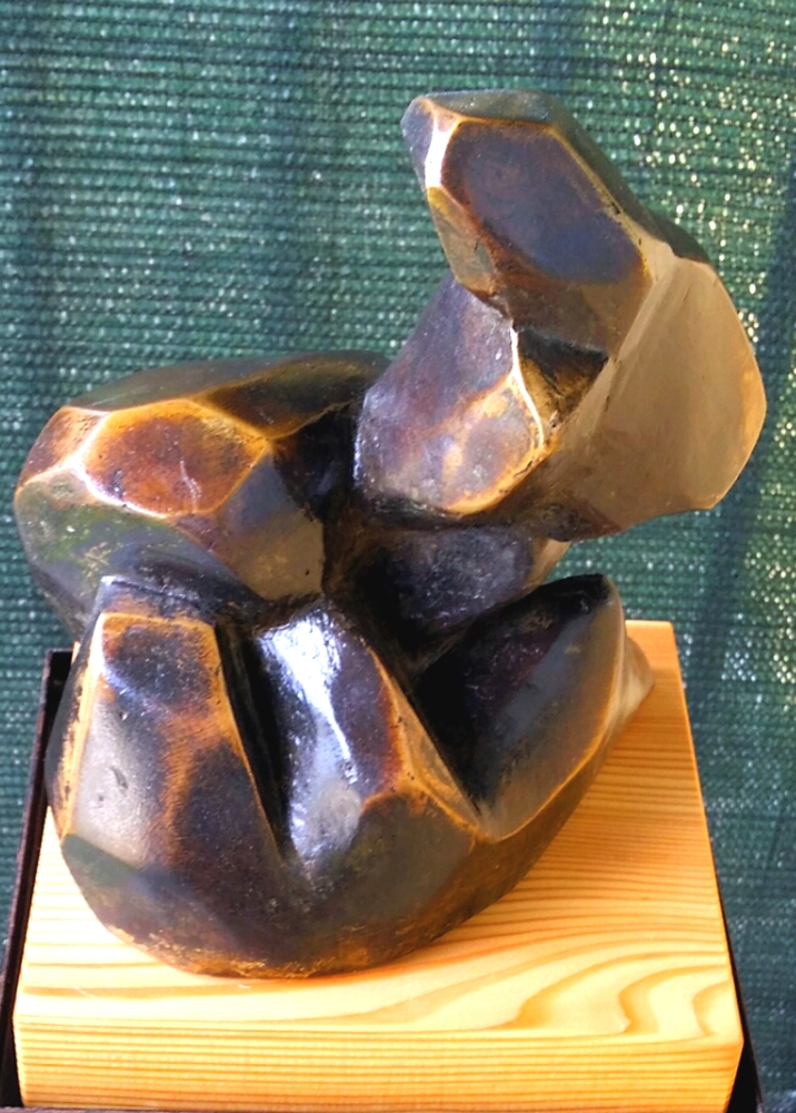 'I corpi della roccia' bronzo su larice (dall'argilla) cm19x19x20