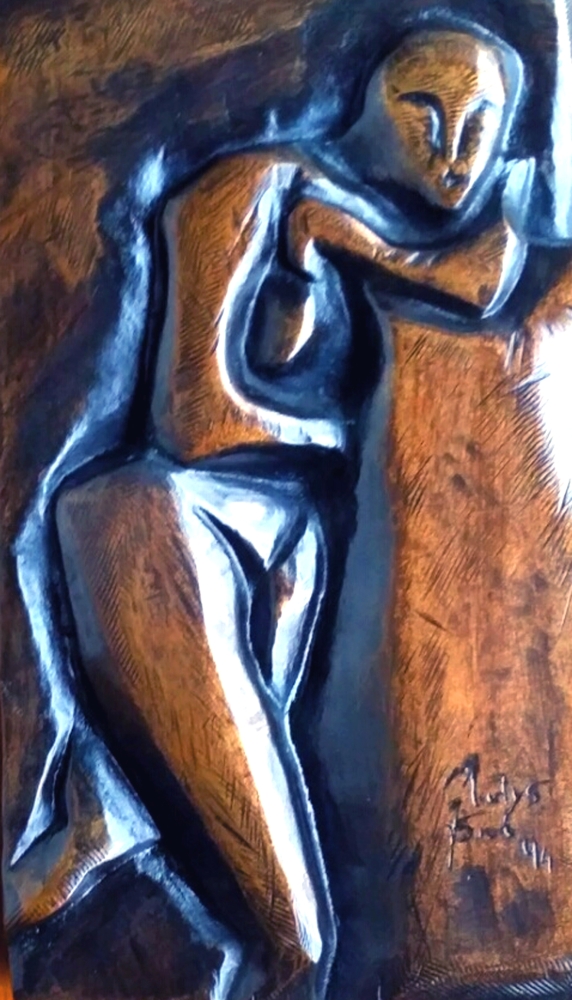 'Donna che aspetta' bronzo (dal gesso) cm16X27X4