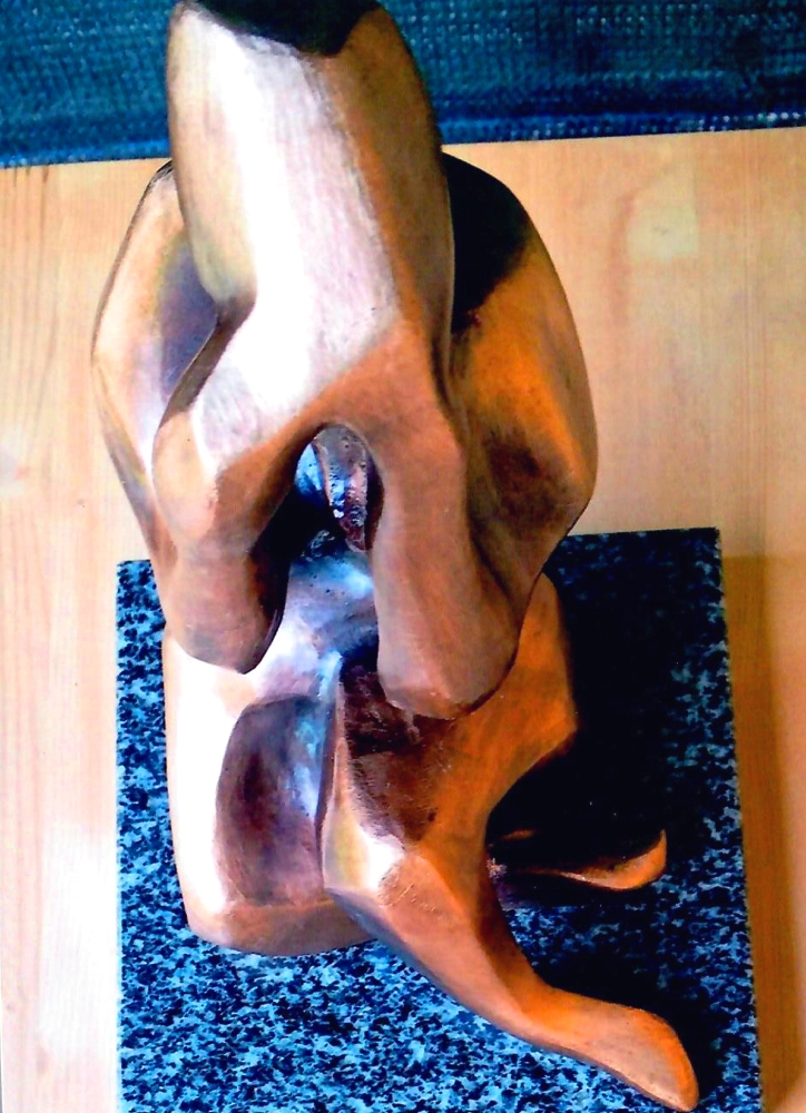 'Perdita' (dal gesso diretto) bronzo su granito nero lucidato cm18x12x22