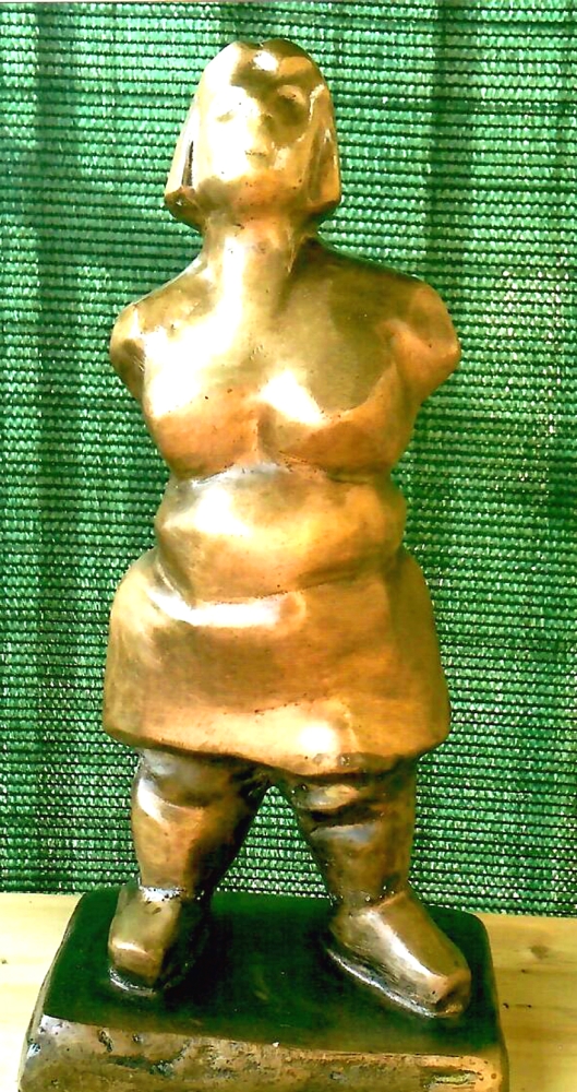 'Donna-gnomo dei giardini' bronzo (dall'argilla) cm19x30x15