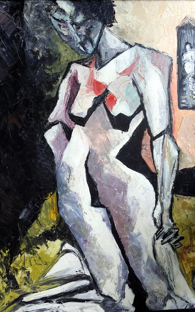 'Donna senza vestito' olio su tela cm70x100