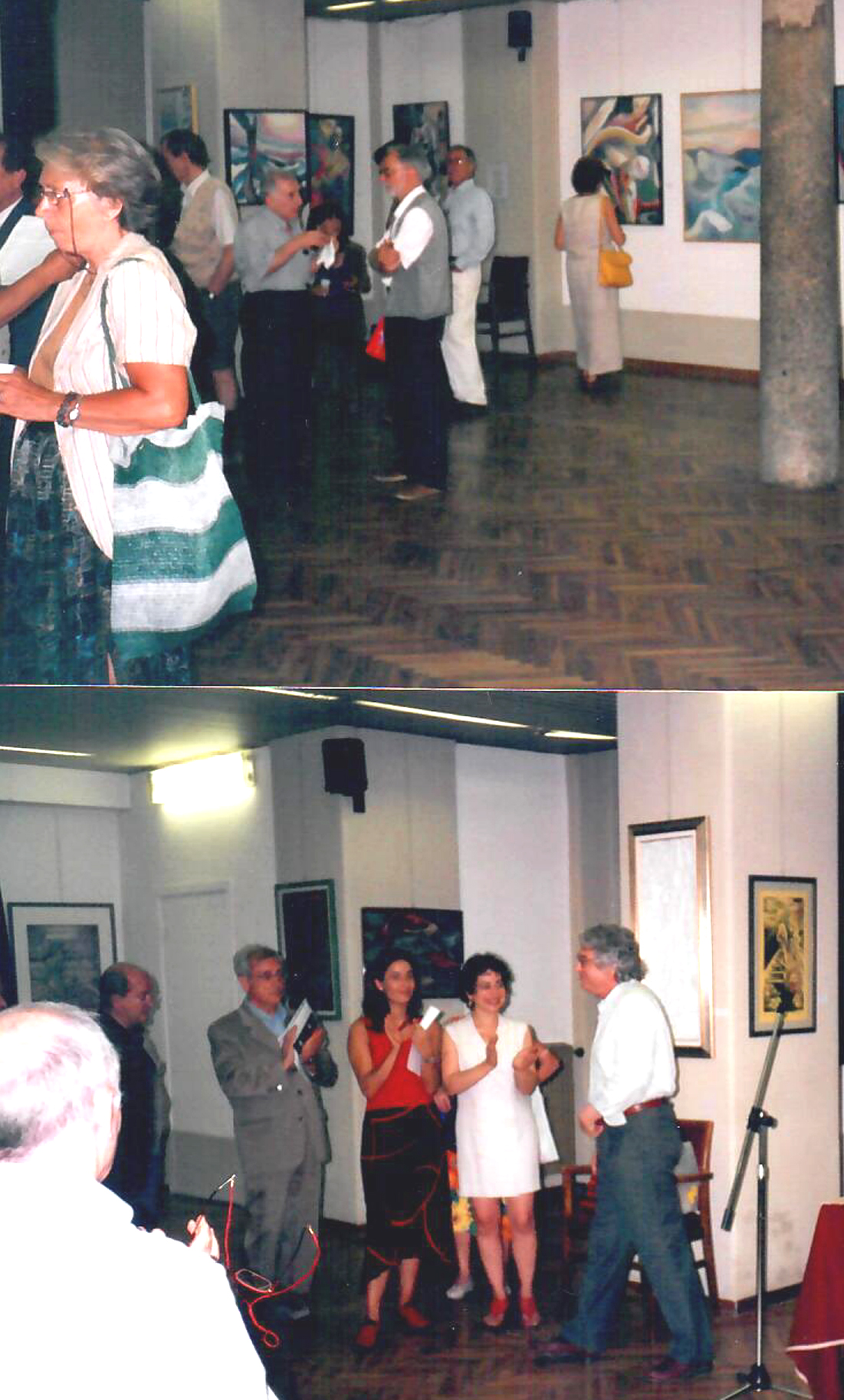 Personale Circolo Filologico, 2002, sotto fra la lettrice Sarah Manzoli e il critico Franco De Favere