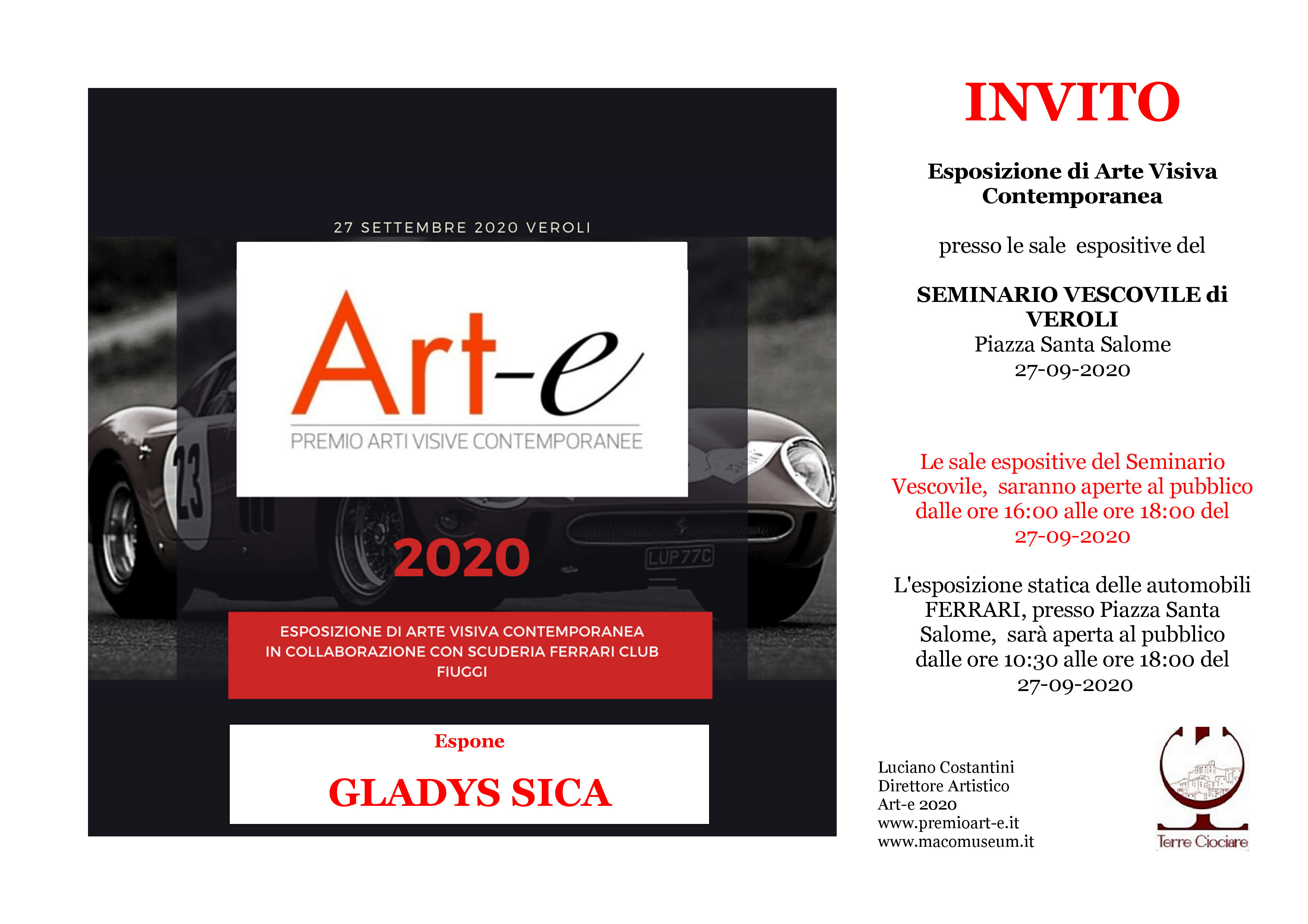 2020 - Mostra ART-E 2020, Palazzo del Seminario Vescovile, a cura del Maco Museum, Veroli.