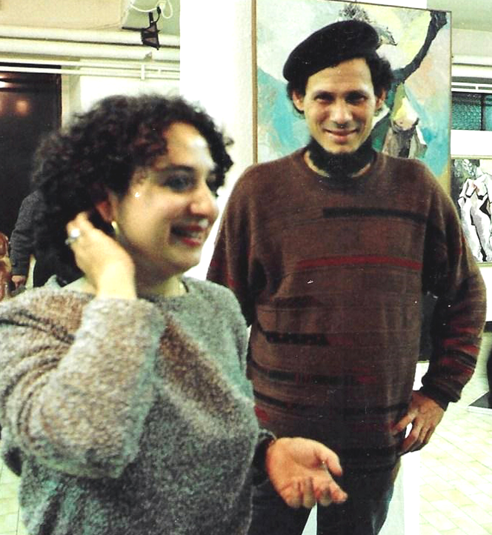 1994 - Tri-Personale 'Tre Artisti Latinoamericani', Centro 'Ponte Delle Gabelle', Testo di Domenico Cara, nella foto Gladys Sica con lo Scultore Francisco Orozco, Milano