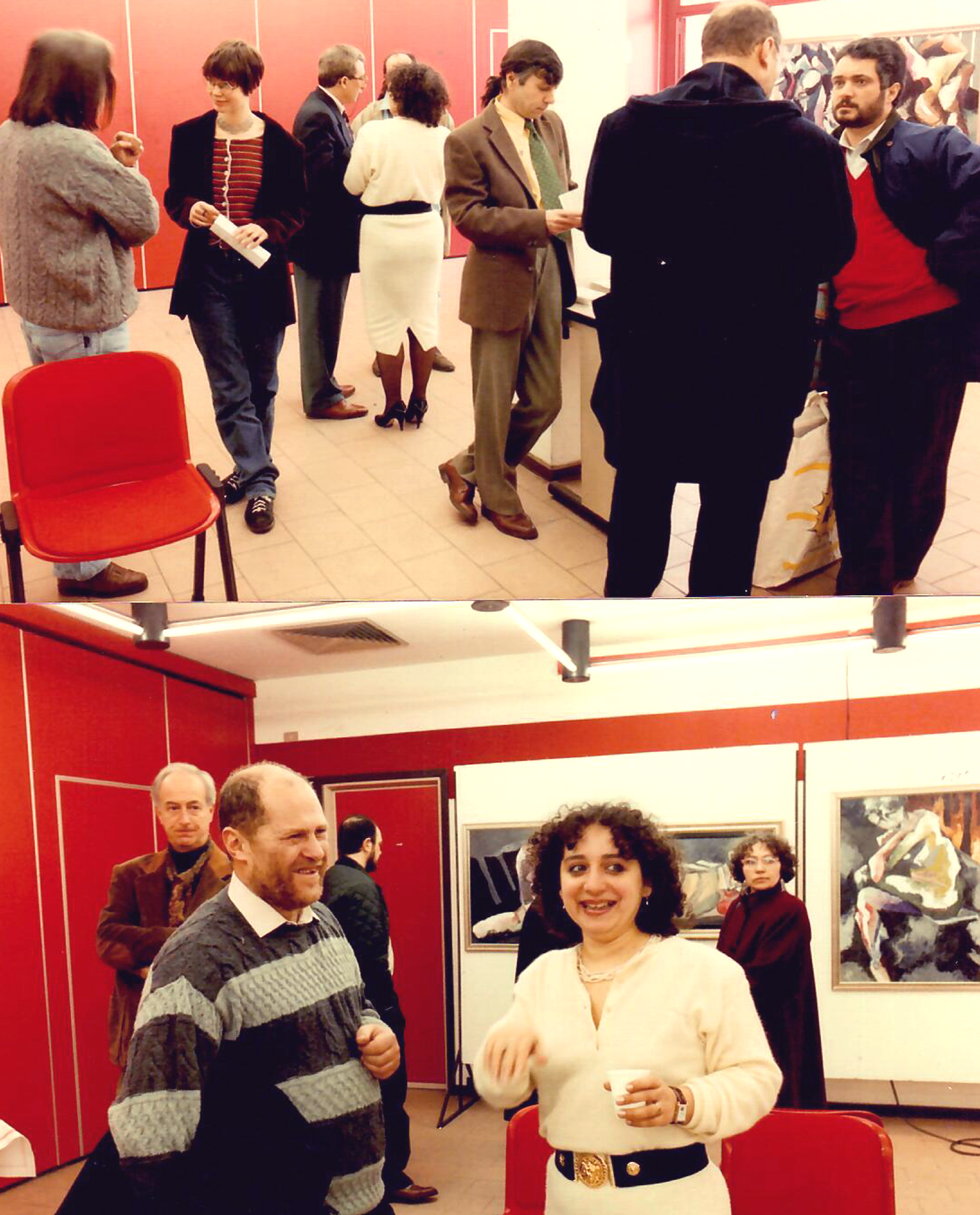 1994 -  Personale, Centro 'C. A. Dalla Chiesa', Testo critico di Franco Migliaccio, nella foto sotto Gladys Sica con lo scultore Juriy Tilman