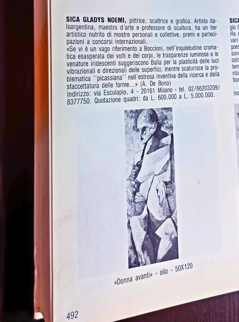 1992 - Inserimento Premio, Catalogo 'L'Elite Arte Italiana 1992'