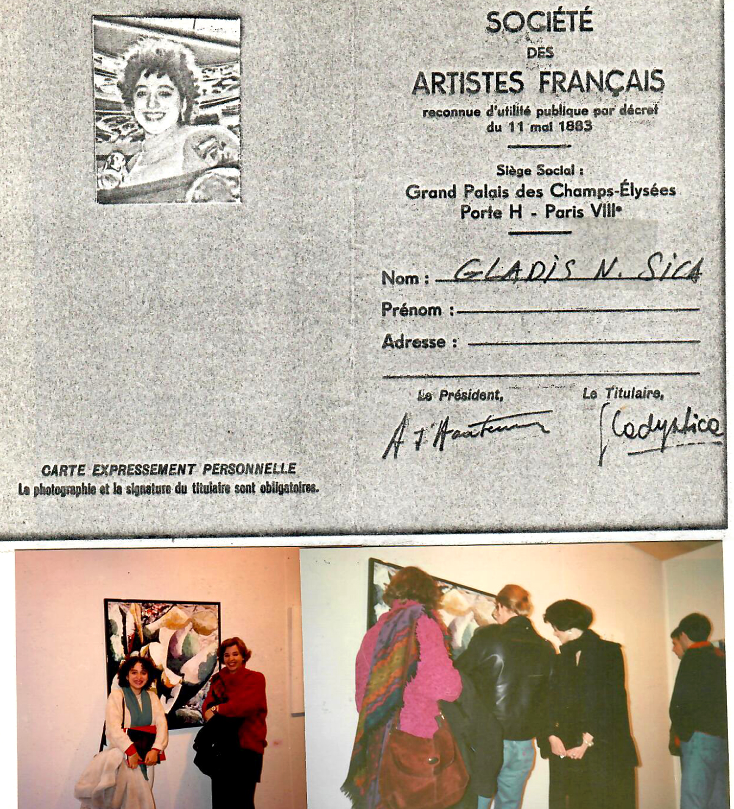 1991 - Collettiva, nella foto davanti alla mia opera 'La magia delle roccie-sculture' olio 100x100, 'Salon des Artistes Francais', Grand Palais, Champs Elysees, Paris