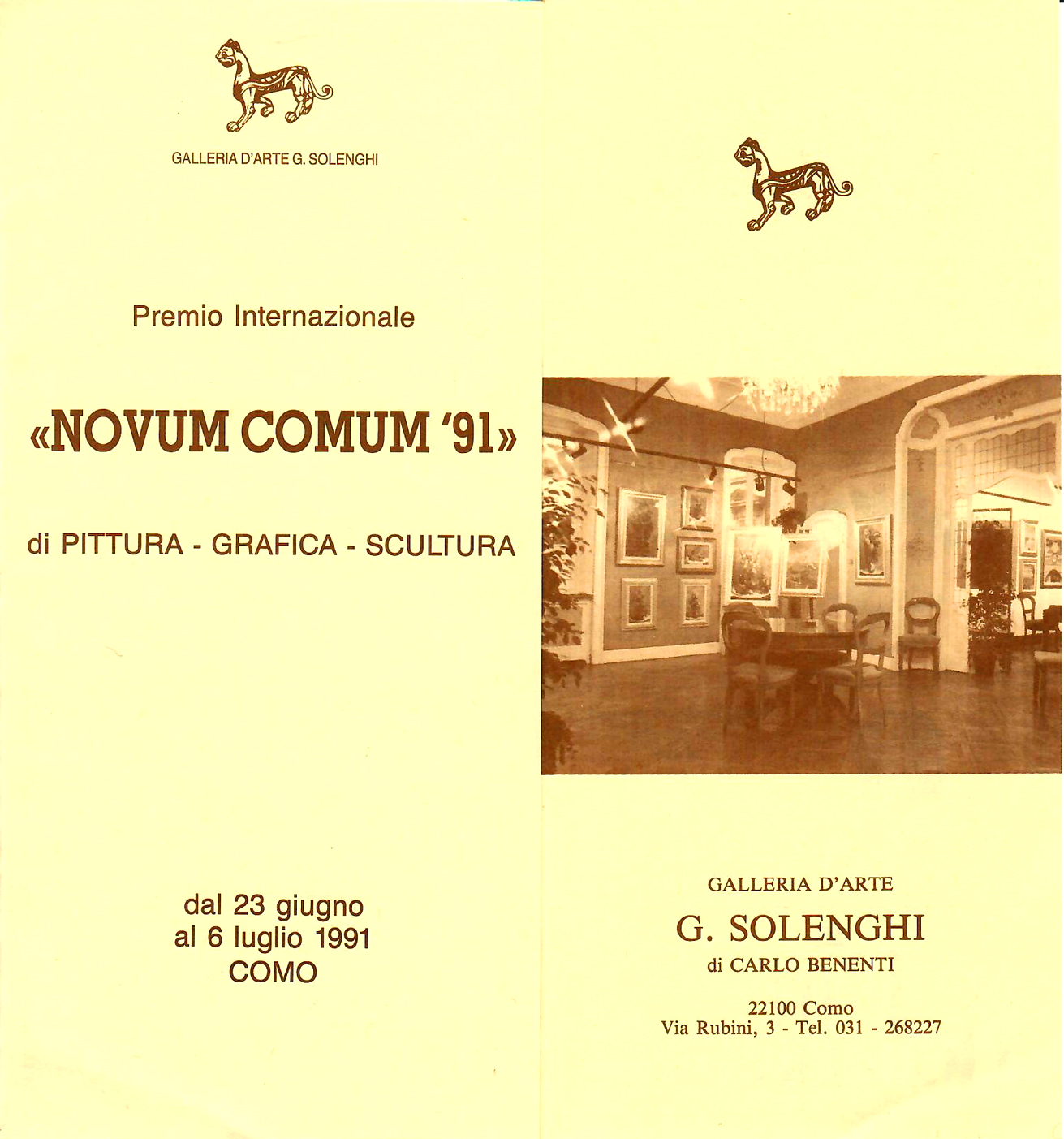 1991 - 1° Premio, Pittura, Figurativo Moderno, Galleria 'G. Solenghi', Como.