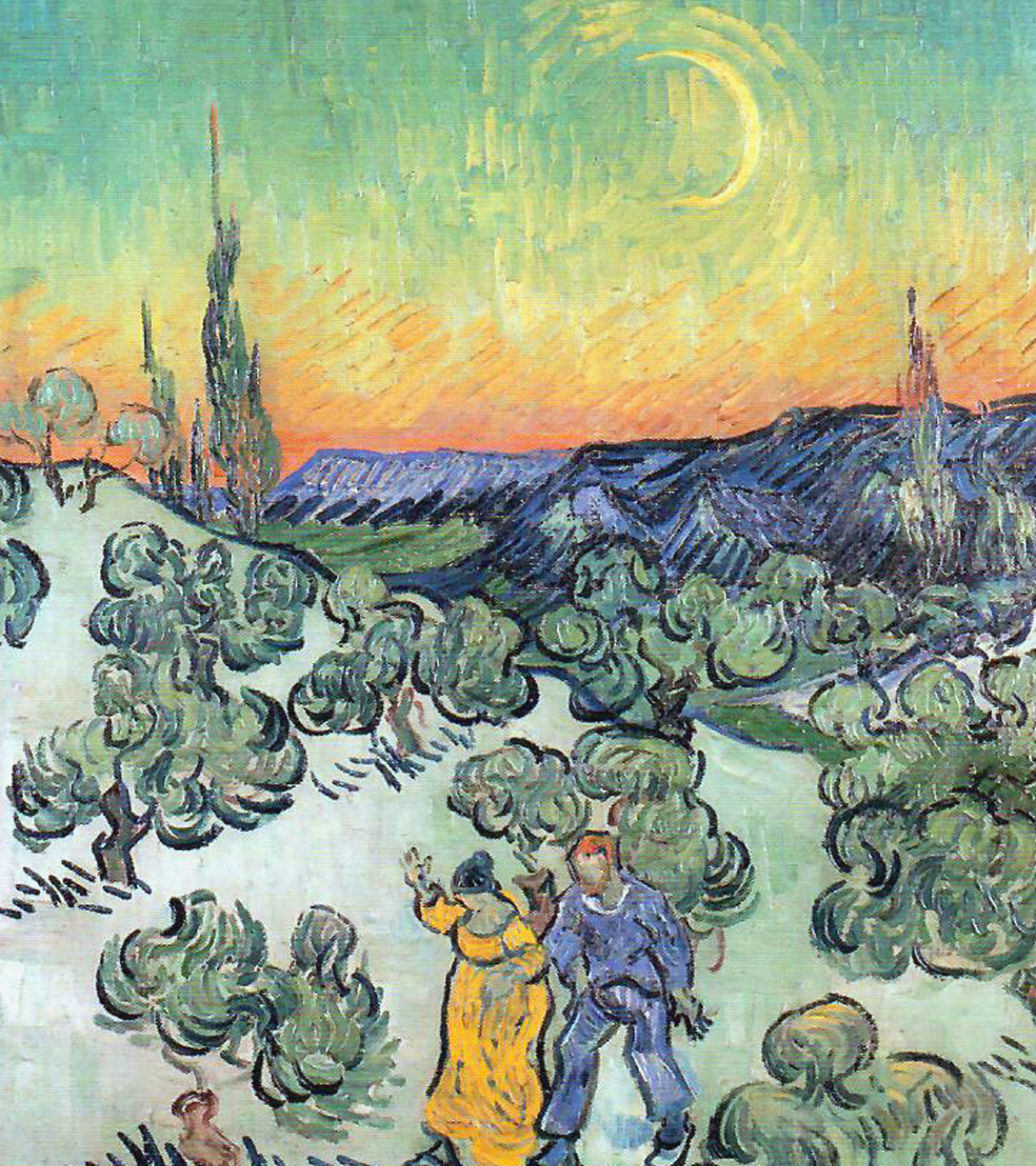 Vincent Van Gogh, 'La passeggiata al chiaro di luna',1890, Museo d'Arte de San Paolo, Brasile