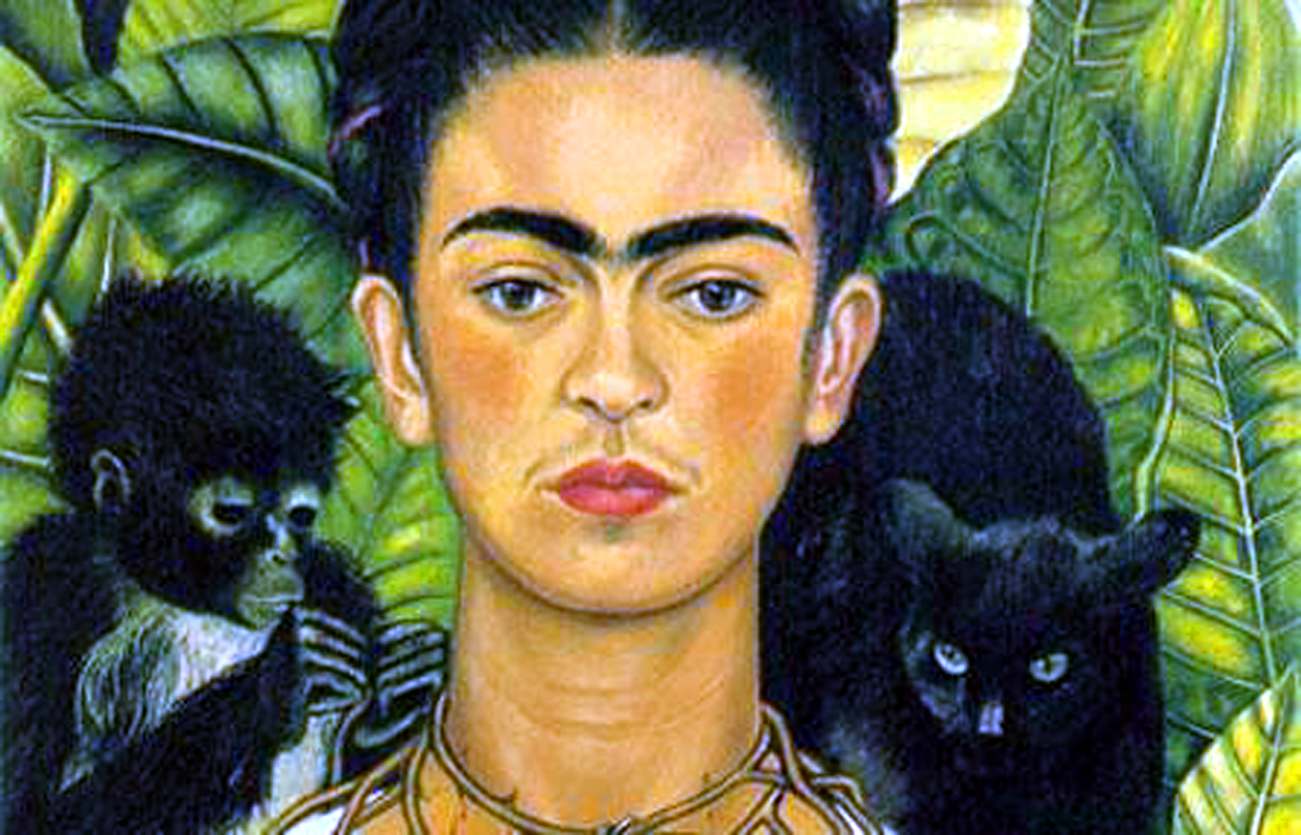 Frida Kahlo, 'Autoritratto con collana di spine', olio, 47x61, 1940, Harry Ransom Center, Austin, Texas.