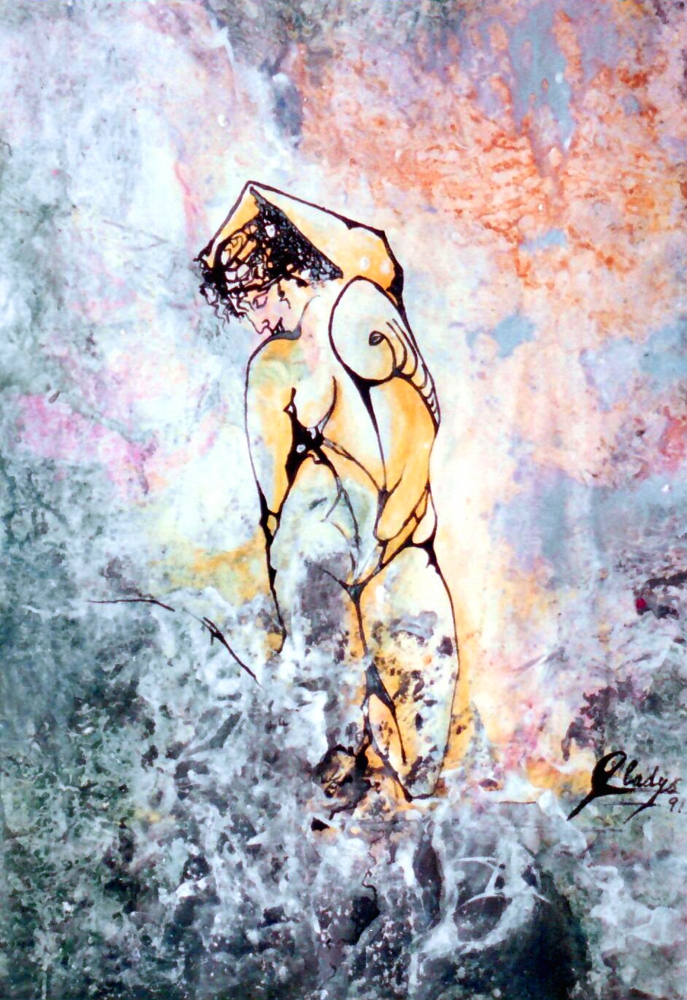 'Movimento di venere' tecnica mista su carta cm34x50