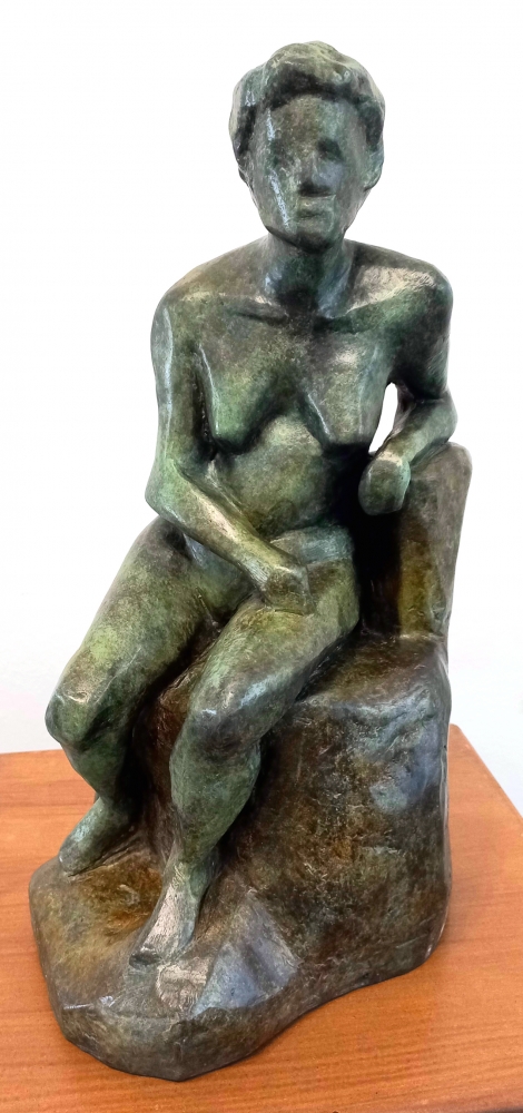 'Pausa riflessiva' bronzo patinato cm18x23x38