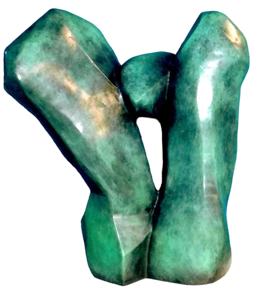 'L'anima nel silenzio del corpo' bronzo patinato su carrara cm56x30x66-